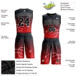 Custom Sublimation Basketball Jersey Red Black White Round Neck Style 3503 Custom Red Black-White Round Neck Sublimation