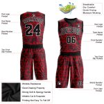 Custom Sublimation Basketball Jersey Red Black White Round Neck Style 5843 Custom Red Black-White Round Neck Sublimation