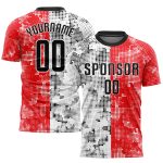 Custom Red Black White Soccer Uniform Jersey Sublimation Style 7618 Custom Red Black-White Sublimation Soccer Uniform Jersey