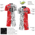 Custom Red Black White Soccer Jersey Sublimation Uniform Style 7797 Custom Red Black-White Sublimation Soccer Uniform Jersey