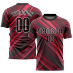 Custom Soccer Jersey Red Black White Sublimation Uniform for Teams Custom Red Black-White Sublimation Soccer Uniform Jersey
