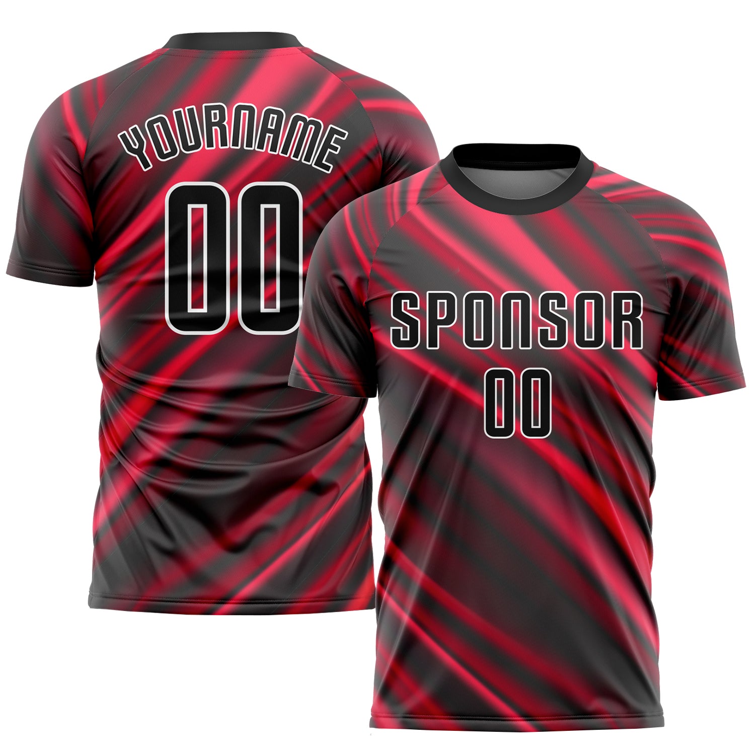 Custom Red Black-White Sublimation Soccer Uniform Jersey Custom Soccer Jersey Red Black White Sublimation Uniform for Teams Custom Red Black-White Sublimation Soccer Uniform Jersey