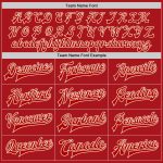 Custom Red Cream Varsity Letterman Bomber Jacket Full-Snap Fashion Coat Custom Red Cream Bomber Full-Snap Varsity Letterman