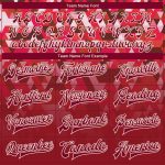 Custom Crimson Cream 3D Pattern Bomber Jacket Full-Snap Varsity Letterman Custom Red Crimson-Cream 3D Pattern Design Bomber