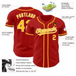 Custom Red Gold White Baseball Jersey Authentic Design for Sports Fans Custom Red Gold-White Authentic Baseball Jersey