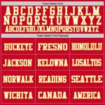 Custom Authentic Football Jersey - Red Gold and White Mesh Design Custom Red Gold-White Mesh Authentic Football Jersey