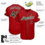 Authentic Custom Baseball Jersey Red Green White Design - Personalized Team Wear Custom Red Green-White Authentic Baseball
