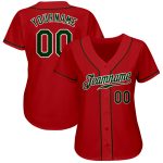Authentic Custom Baseball Jersey Red Green White Design - Personalized Team Wear Custom Red Green-White Authentic Baseball