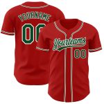 Custom Authentic Red Green White Baseball Jersey Style 7999 Custom Red Green-White Authentic Baseball Jersey Style 7999