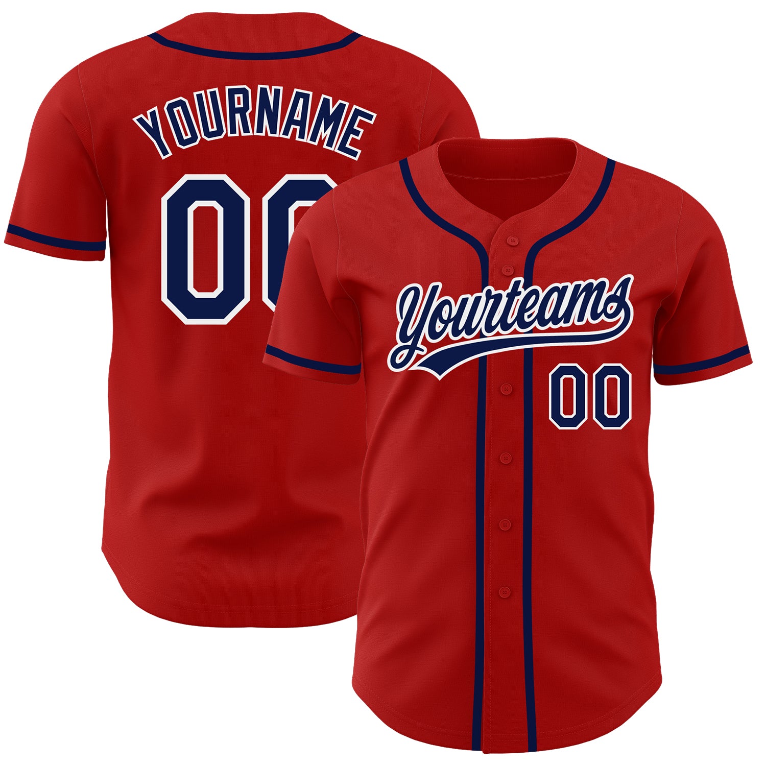 Custom Red Navy White Baseball Jersey - Authentic Style 9041 for Men Custom Red Navy-White Authentic Baseball Jersey Style