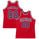 Custom Authentic Throwback Basketball Jersey - Red Navy White Design Custom Red Navy-White Authentic Throwback Basketball