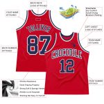 Custom Authentic Throwback Basketball Jersey - Red Navy White Design Custom Red Navy-White Authentic Throwback Basketball