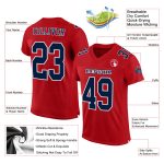 Custom Authentic Football Jersey - Red Navy-White Mesh Design for Fans Custom Red Navy-White Mesh Authentic Football Jersey