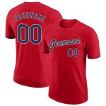 Custom Performance T-Shirt in Red Navy-White - Affordable Sportswear for Active Lifestyle Custom Red Navy-White Performance