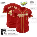 Custom Red Old Gold White Baseball Jersey - Authentic Sports Apparel Custom Red Old Gold-White Authentic Baseball Jersey