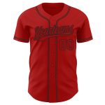 Custom Red and Black Authentic Baseball Jersey - Personalized Team Apparel Custom Red Red-Black Authentic Baseball Jersey