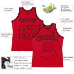Custom Red Black Basketball Jersey - Authentic Throwback Style for Fans Custom Red Red-Black Authentic Throwback Basketball