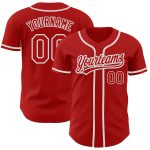 Custom Authentic Baseball Jersey - Red and Gray Design, Perfect for Fans and Players Custom Red Red-Gray Authentic Baseball