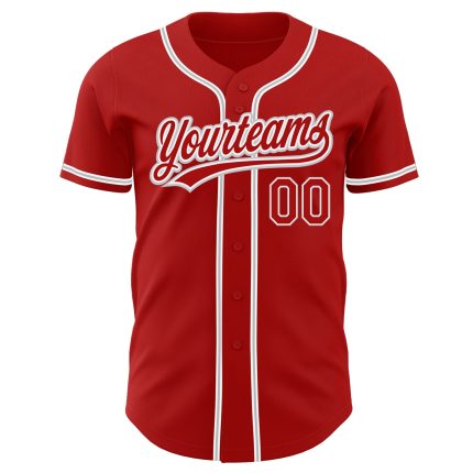 Custom Authentic Baseball Jersey - Red and Gray Design, Perfect for Fans and Players Custom Red Red-Gray Authentic Baseball