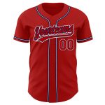 Custom Red-Navy Baseball Jersey - Authentic Team Apparel for Fans and Players Custom Red Red-Navy Authentic Baseball Jersey