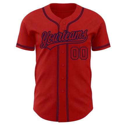 Custom Red Navy Baseball Jersey for Men - Authentic Style 6170 Custom Red Red-Navy Authentic Baseball Jersey Style 6170