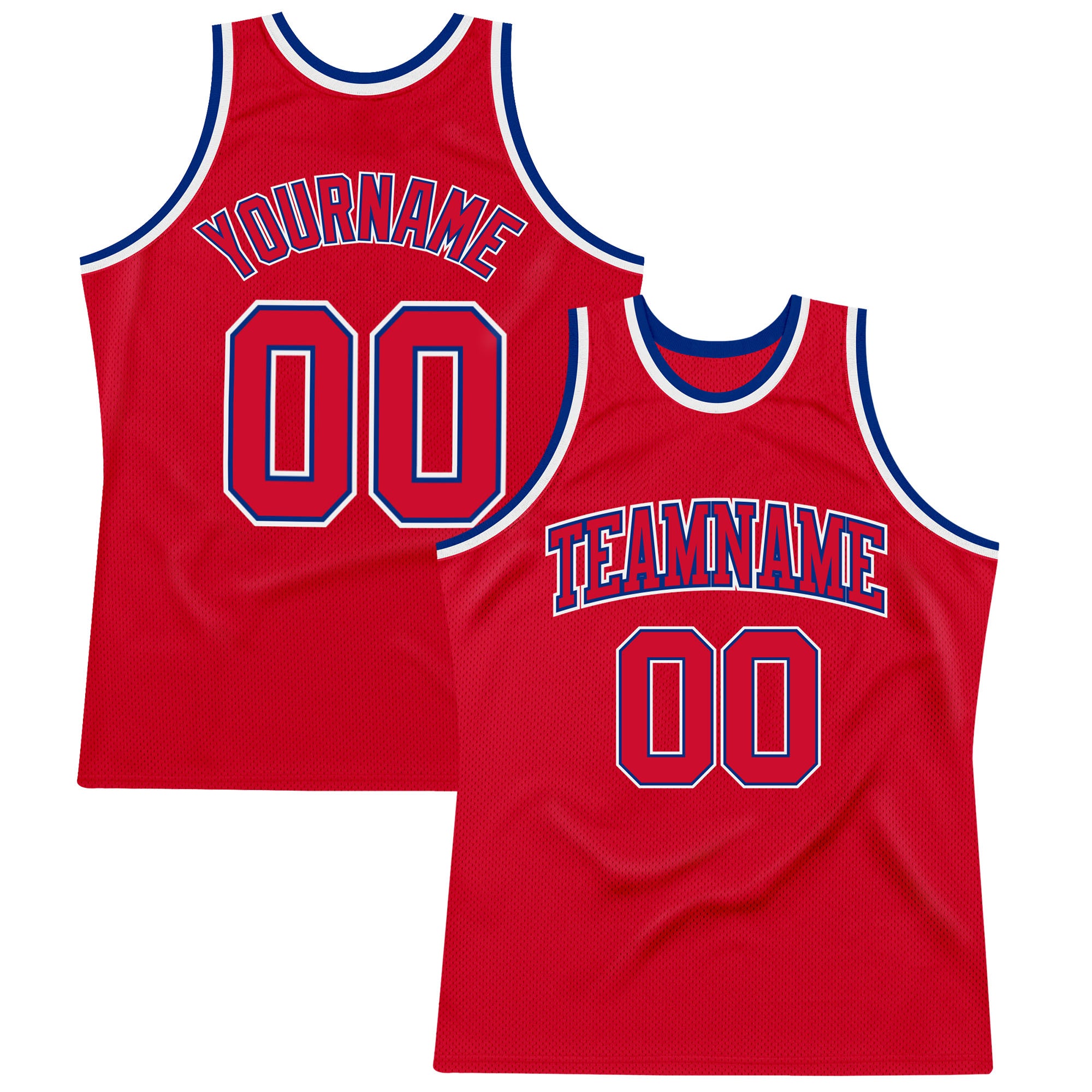 Custom Red Royal Throwback Basketball Jersey - Authentic Style 5766 Custom Red Red-Royal Authentic Throwback Basketball Jersey