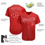 Custom Red White 3D Pattern Baseball Jersey Authentic Style 3028 Custom Red Red-White 3D Pattern Design Authentic Baseball