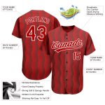 Red White 3D Pattern Authentic Baseball Jersey - Custom Design for Ultimate Fan Style Custom Red Red-White 3D Pattern Design