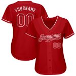 Custom Red White Authentic Baseball Jersey for Men - Personalized Team Apparel Custom Red Red-White Authentic Baseball Jersey