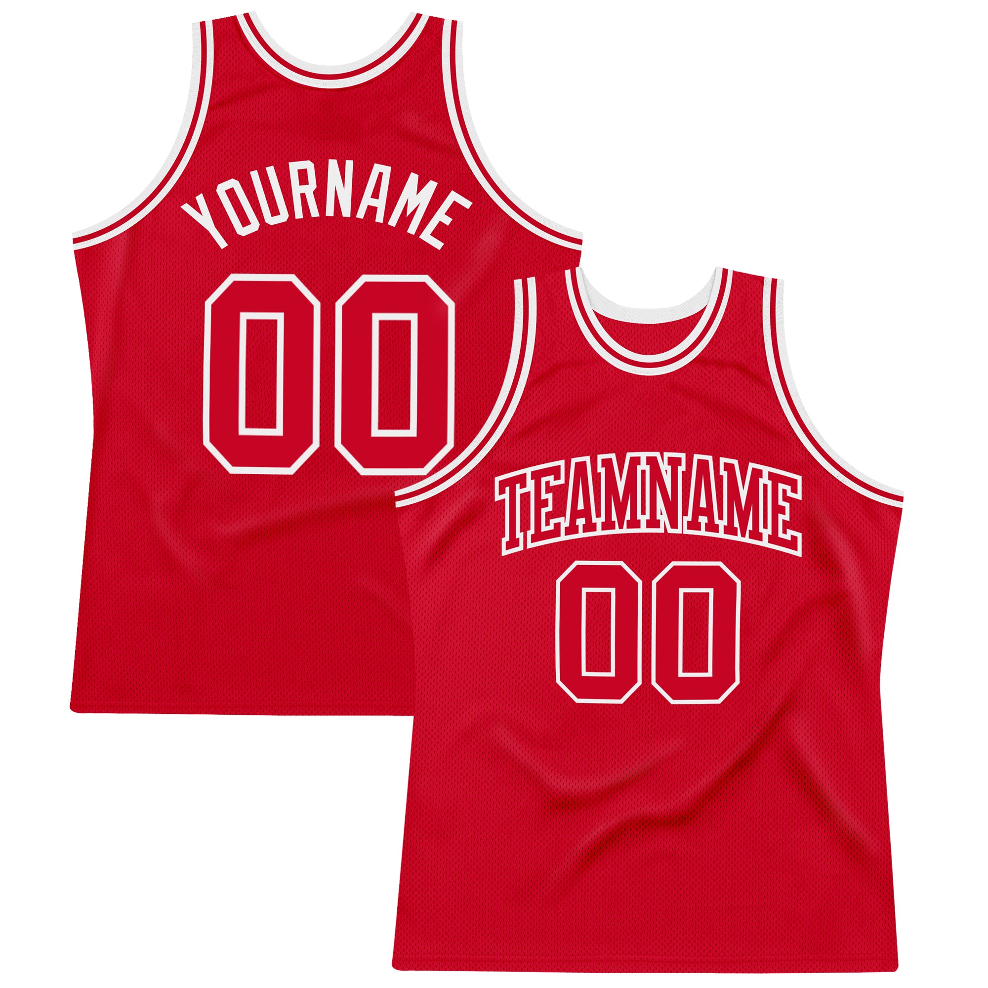 Custom Red White Authentic Throwback Basketball Jersey - Premium Quality Retro Sports Apparel Custom Red Red-White Authentic