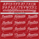 Custom Red White Varsity Letterman Bomber Jacket Full-Snap Mens Outerwear Custom Red Red-White Bomber Full-Snap Varsity Letterman