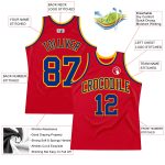 Custom Red Royal-Gold Basketball Jersey - Authentic Throwback Sportswear Custom Red Royal-Gold Authentic Throwback Basketball