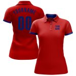 Red Royal Performance Golf Polo Shirt - Customizable Mens Activewear Custom Red Royal Performance Golf Polo Shirt