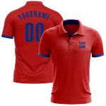 Red Royal Performance Golf Polo Shirt - Customizable Mens Activewear Custom Red Royal Performance Golf Polo Shirt