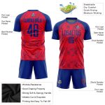 Custom Red Royal Soccer Jersey - Personalized Sublimation Uniform for Teams Custom Red Royal Sublimation Soccer Uniform Jersey
