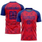 Custom Red Royal Soccer Jersey - Personalized Sublimation Uniform for Teams Custom Red Royal Sublimation Soccer Uniform Jersey