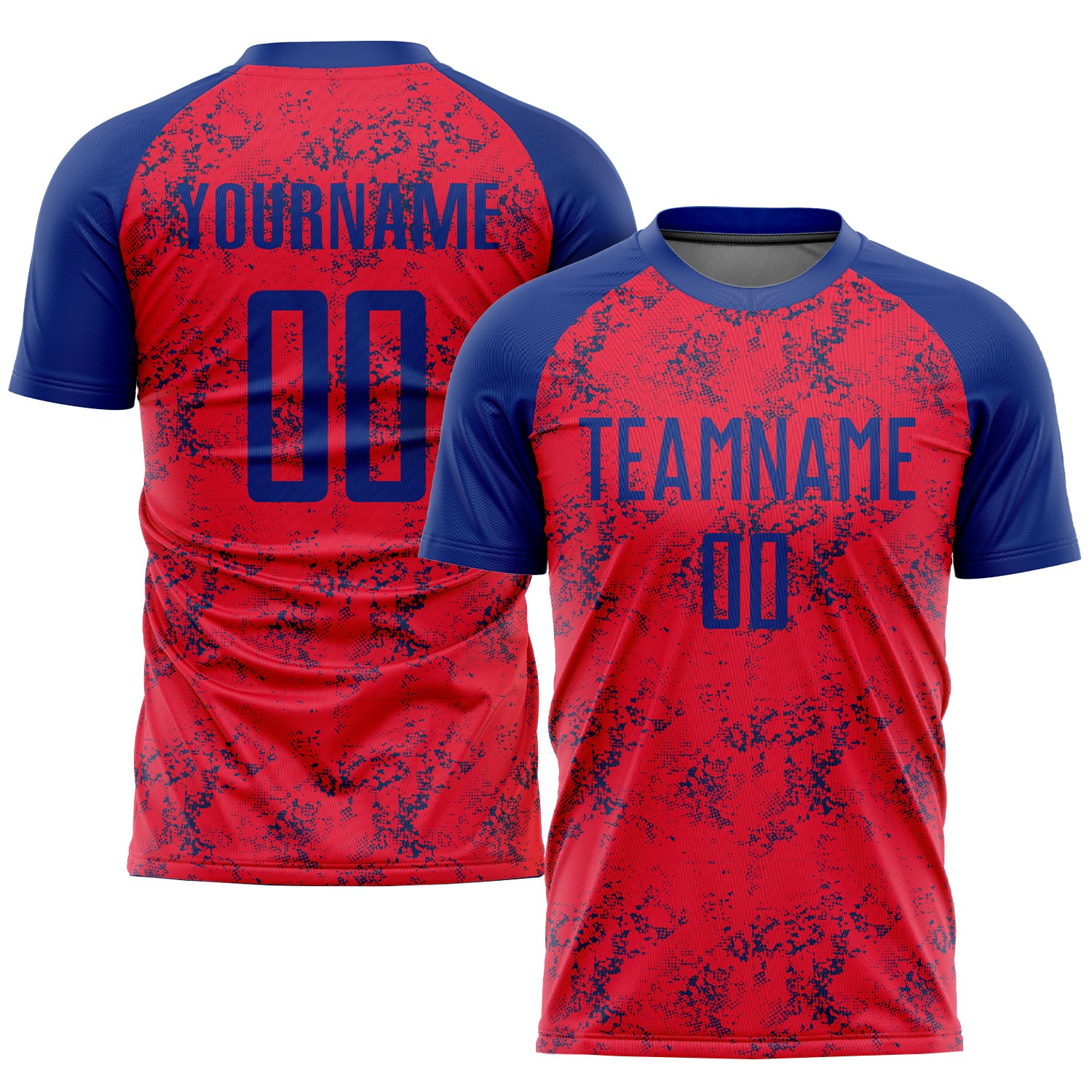 Custom Red Royal Soccer Jersey - Personalized Sublimation Uniform for Teams Custom Red Royal Sublimation Soccer Uniform Jersey