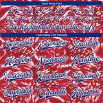 Custom Red and White 3D Pattern Varsity Letterman Bomber Jacket Style 6375 Custom Red Royal-White 3D Pattern Design Bomber
