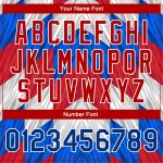 Custom Red and White 3D Pattern Bomber Varsity Letterman Jacket Full-Snap Custom Red Royal-White 3D Pattern Design Bomber
