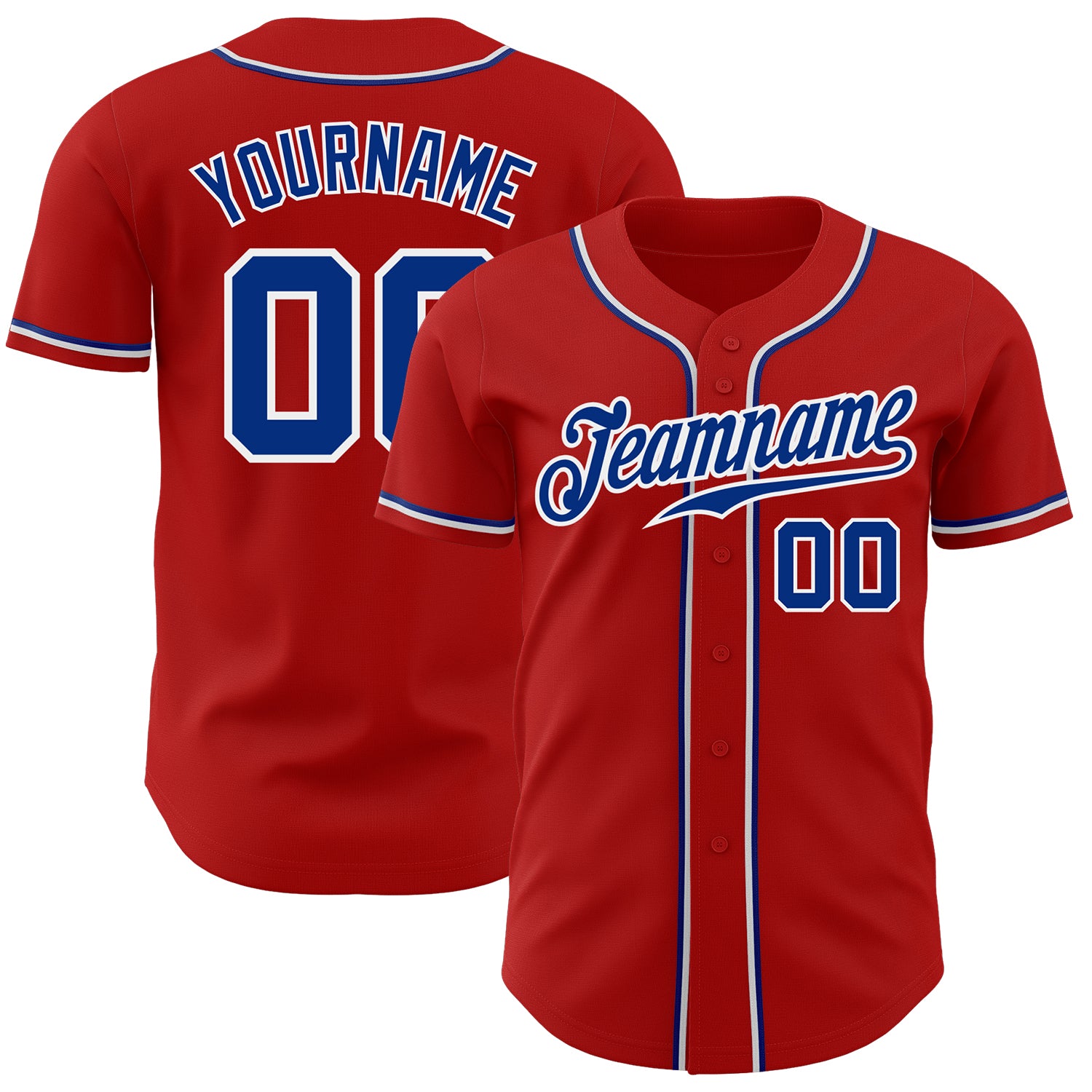 Custom Red Royal White Baseball Jersey Authentic Style 9261 Custom Red Royal-White Authentic Baseball Jersey Style 9261