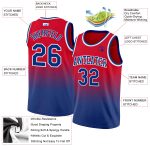 Custom Red Royal White Fashion Basketball Jersey - Authentic Fade Design Custom Red Royal-White Authentic Fade Fashion Basketball