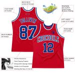 Custom Red Royal White Basketball Jersey Authentic Throwback for Sports Fans Custom Red Royal-White Authentic Throwback Basketball