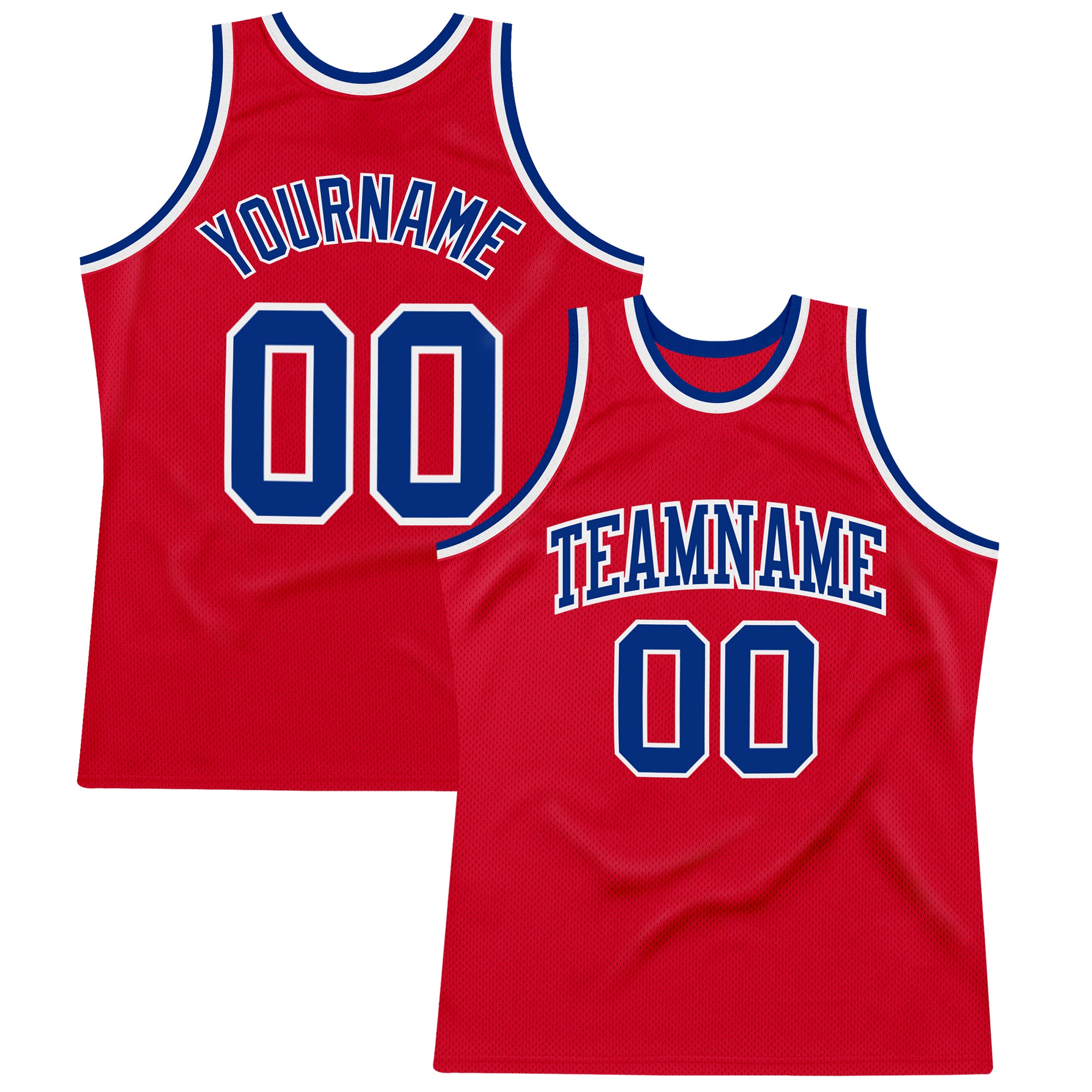 Custom Red Royal White Basketball Jersey Authentic Throwback for Sports Fans Custom Red Royal-White Authentic Throwback Basketball