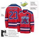 Custom Red Hockey Jersey - Royal and White Team Uniform for Fans and Players Custom Red Royal-White Hockey Jersey