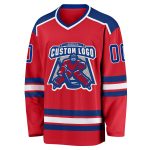 Custom Red Hockey Jersey - Royal and White Team Uniform for Fans and Players Custom Red Royal-White Hockey Jersey