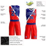 Custom Red Royal White Basketball Jersey Sublimation Round Neck Suit Custom Red Royal-White Round Neck Sublimation Basketball