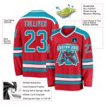 Custom Red Teal White Hockey Jersey for Men and Women | Personalized Sports Team Apparel Custom Red Teal-White Hockey Jersey