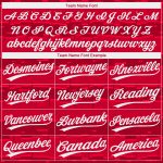 3D Pattern Red White Baseball Jersey - Custom Design Style 5806 Custom Red White 3D Pattern Design Authentic Baseball Jersey