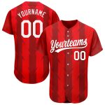 Custom 3D Pattern Authentic Baseball Jersey - Red White Design Style 9779 Custom Red White 3D Pattern Design Authentic Baseball