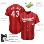 Custom 3D Pattern Authentic Baseball Jersey - Red White Design Style 9779 Custom Red White 3D Pattern Design Authentic Baseball